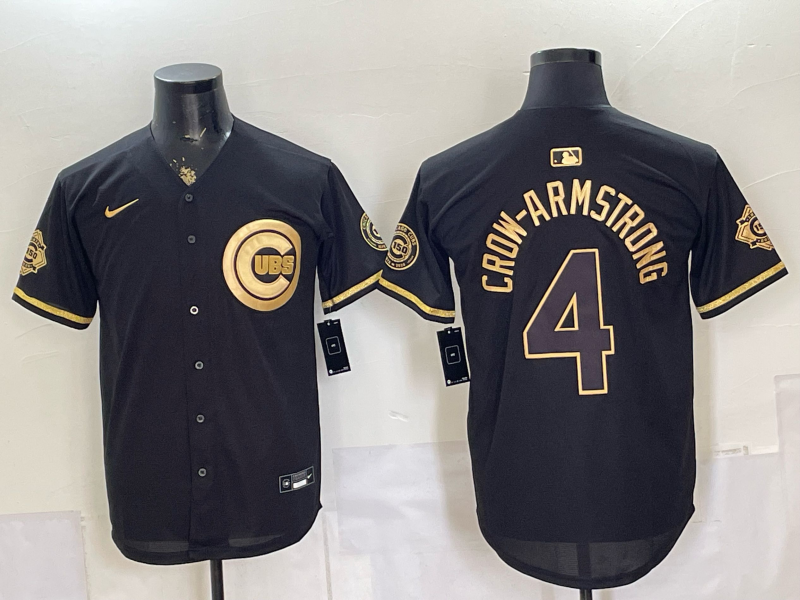 Men 2026 Chicago Cubs #4 Crow armstrong black Game Nike MLB Jersey 0708001->chicago cubs->MLB Jersey